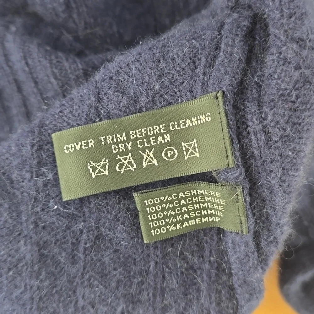 RALPH LAUREN B Label Knitted Cashmere Sweater Navy Blue Size M - Picture 13 of 13